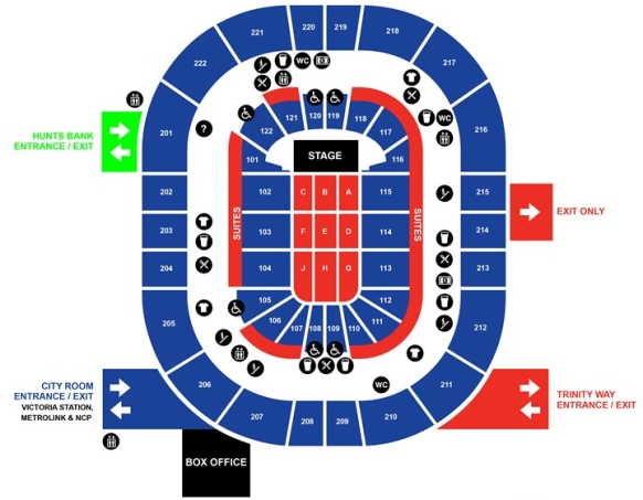 Manchester Arena Seated - A Guide to seating plan